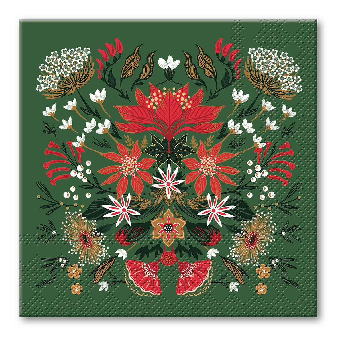 Christmas Garden Napkin Green Cocktail