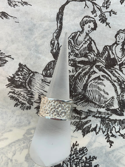Filagree Wide Stirling Silver Band