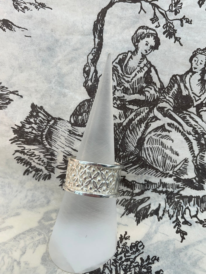 Filagree Wide Stirling Silver Band