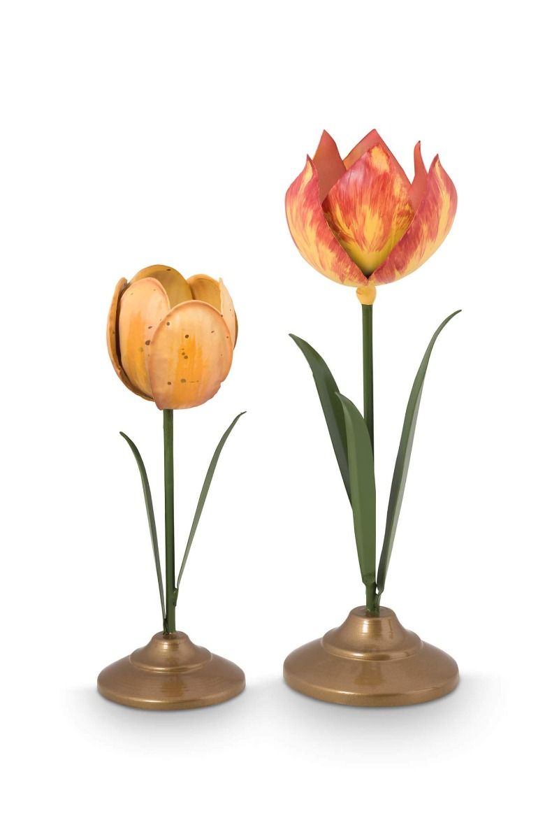Metal Tulip Candle Holders