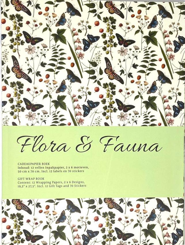 Bekking and Blitz Gift Wrap Book with Tags and Stickers - Flora & Fauna