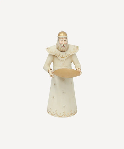 Santa with Candle Plate Gold by French Country Collections