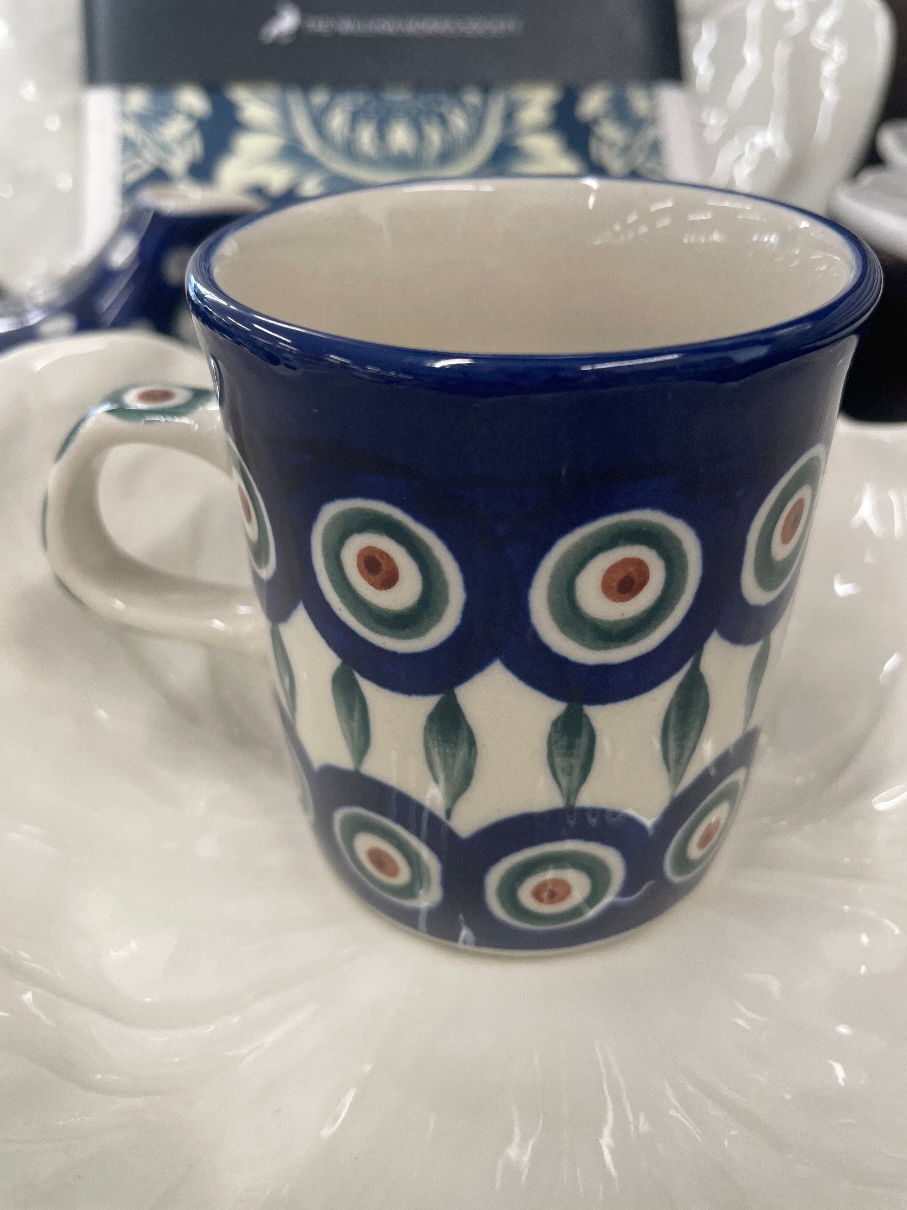 Polish Ceramics Peacock Mug - Short Straight Side