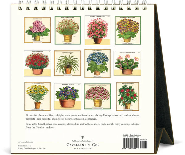 Cavallini 2026 Desk Calendar - Jardiniere