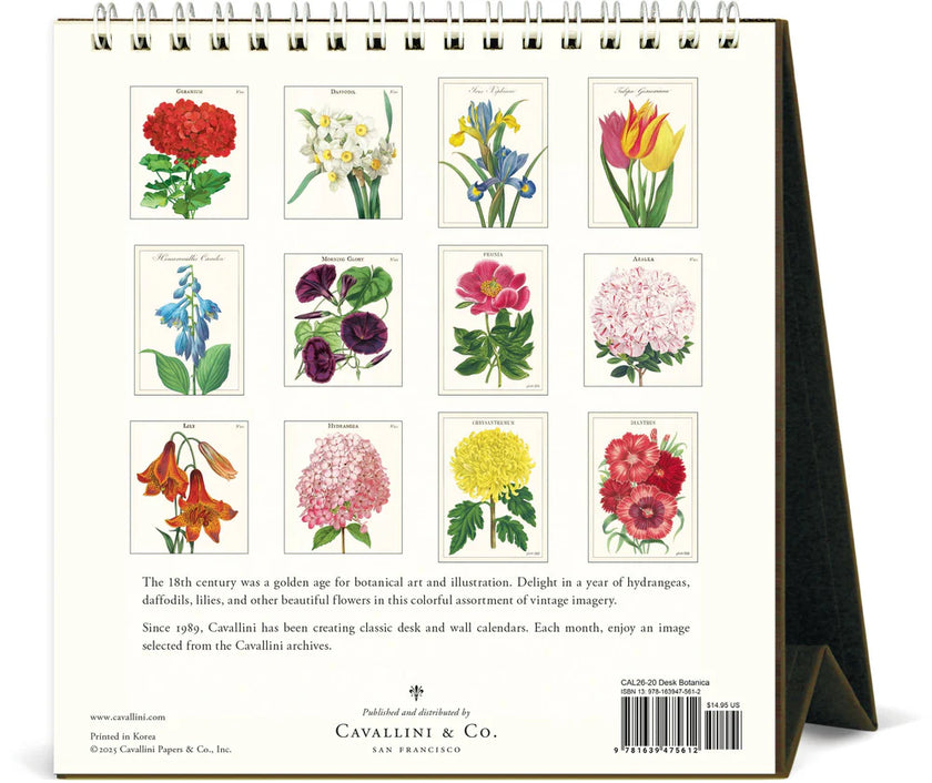 Cavallini 2026 Desk Calendar - Botanica
