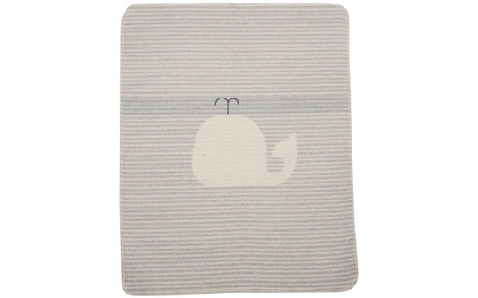 David Fussenegger Baby Blanket - Whale/Stripes