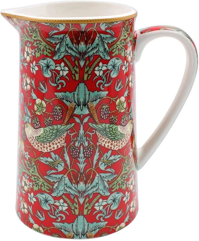 William Morris Jug - Strawberry Thief Red