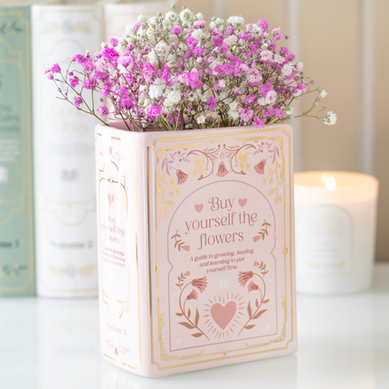 'Buy Yourself Flowers' Book Shaped Vase