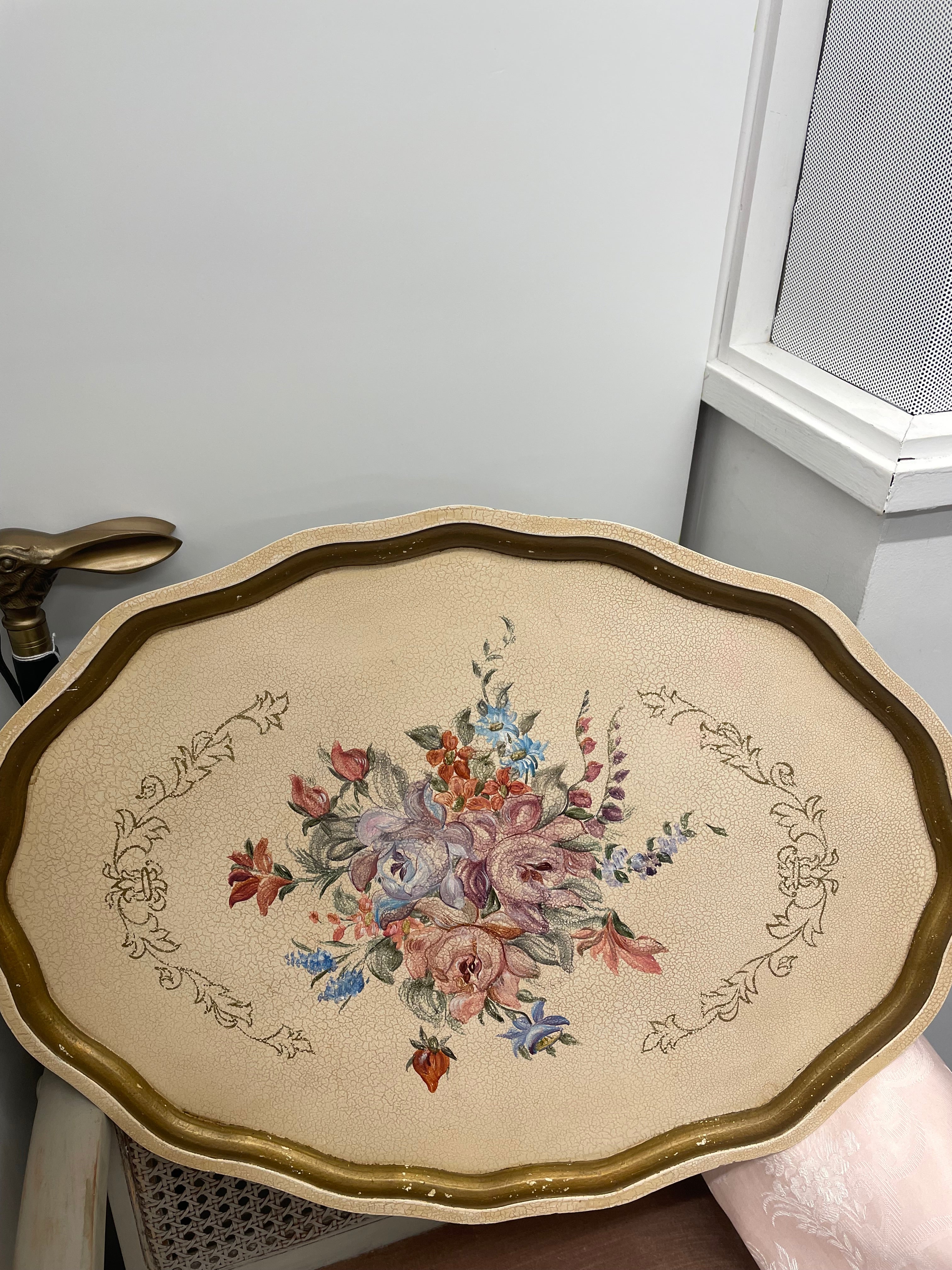 Large Vintage Floral Tray