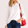 White Linen Frill Top-Carter