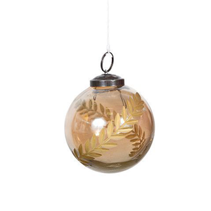 French Country Champagne Luster Etched Hanging Ball