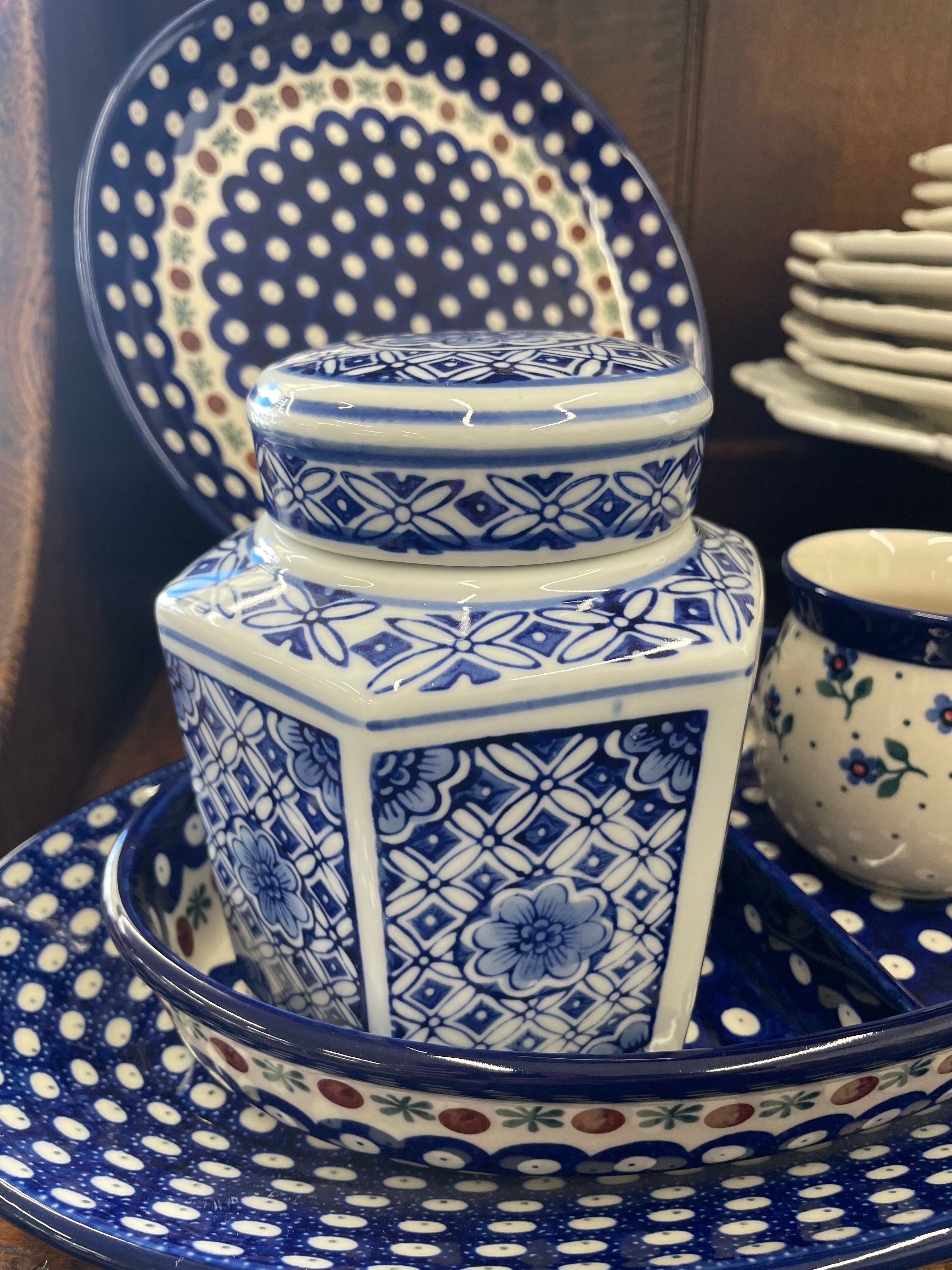 Blue & White Decorative Ginger Jar