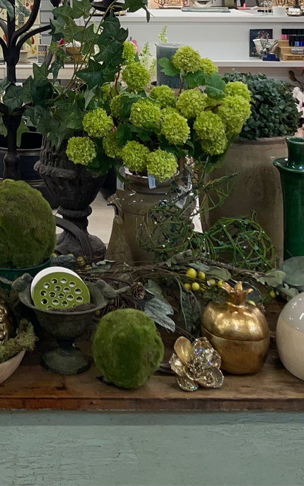 Faux Moss Wire and Rattan Crouching Rabbit