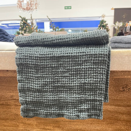 Large Waffle Hand Towel - Balsam Green