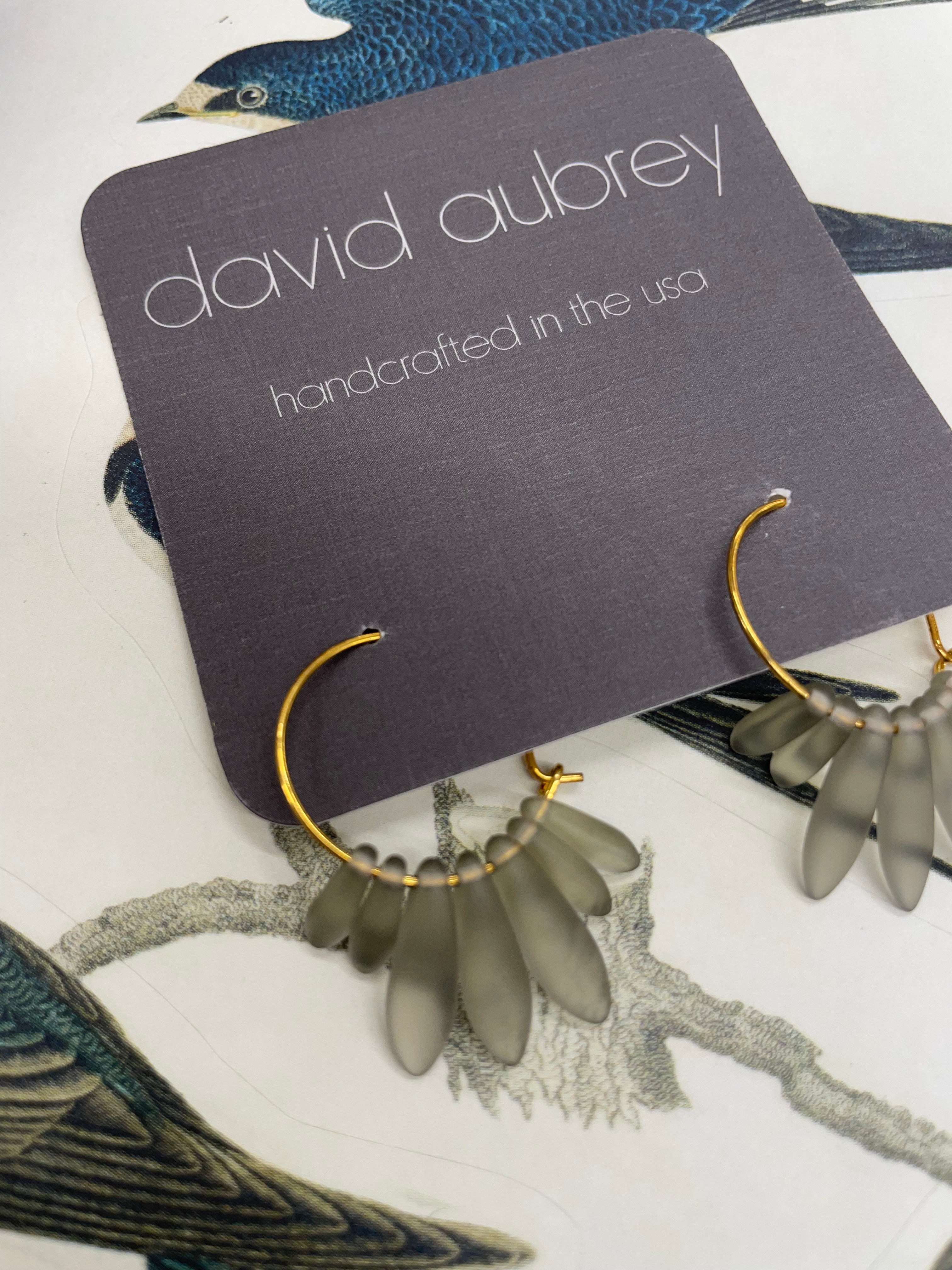 David Aubrey 18k Gold Czech Glass Earrings