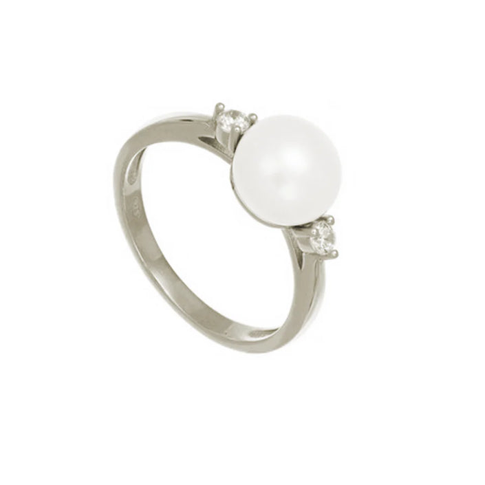 Simply Italian Valentina Cubic Zirconia Pearl Ring