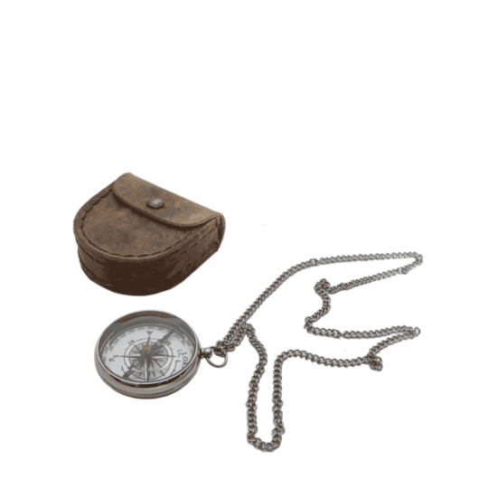 Compass on a Chain with Leather Case by Le Monde