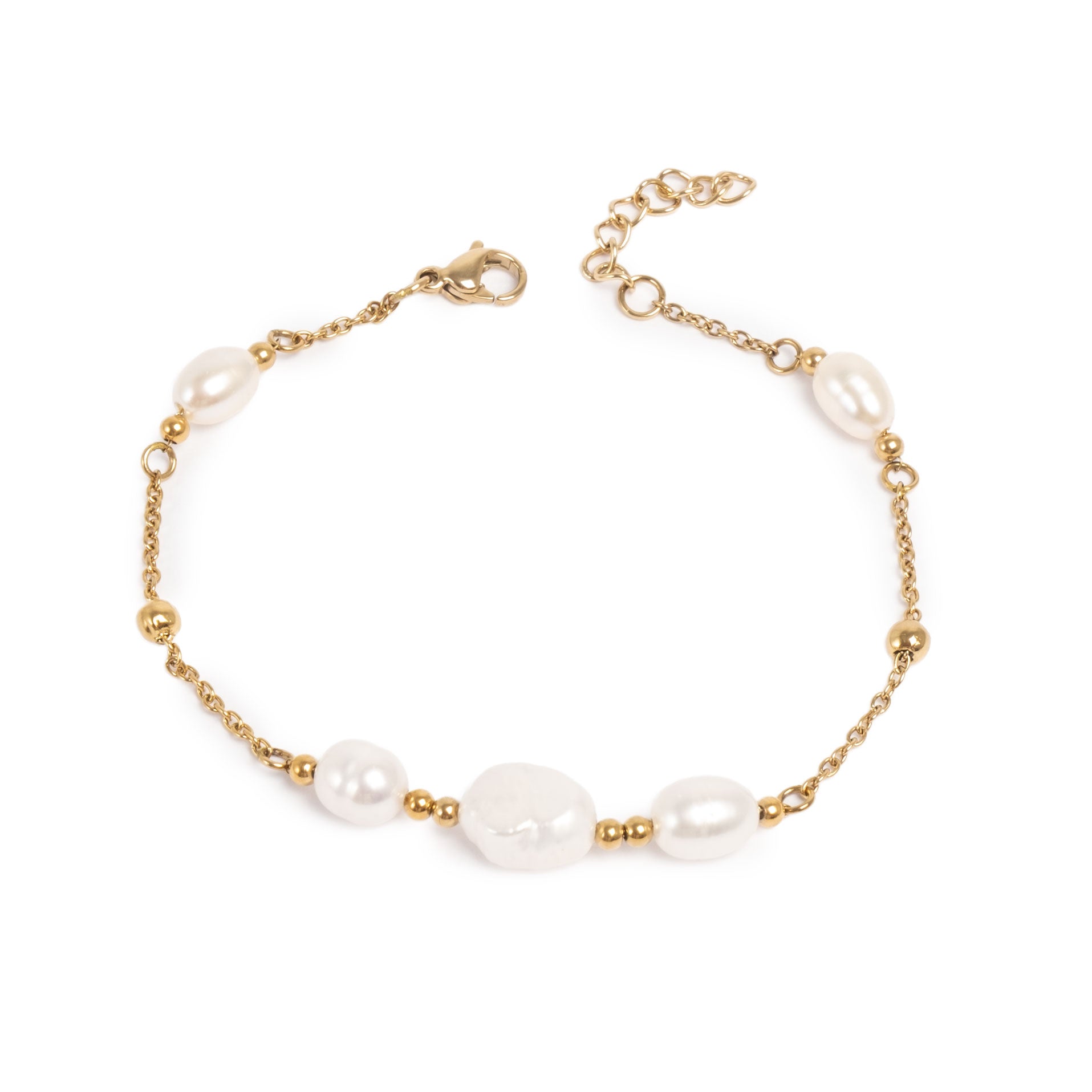 Freshwater Pearl Necklace 14k Gold Plated Steel-80cm