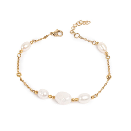 Freshwater Pearl Necklace 14k Gold Plated Steel-80cm
