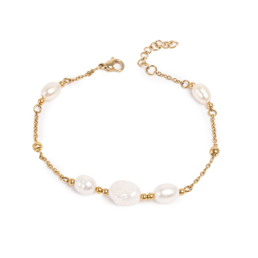 Freshwater Pearl Necklace 14k Gold Plated Steel-80cm