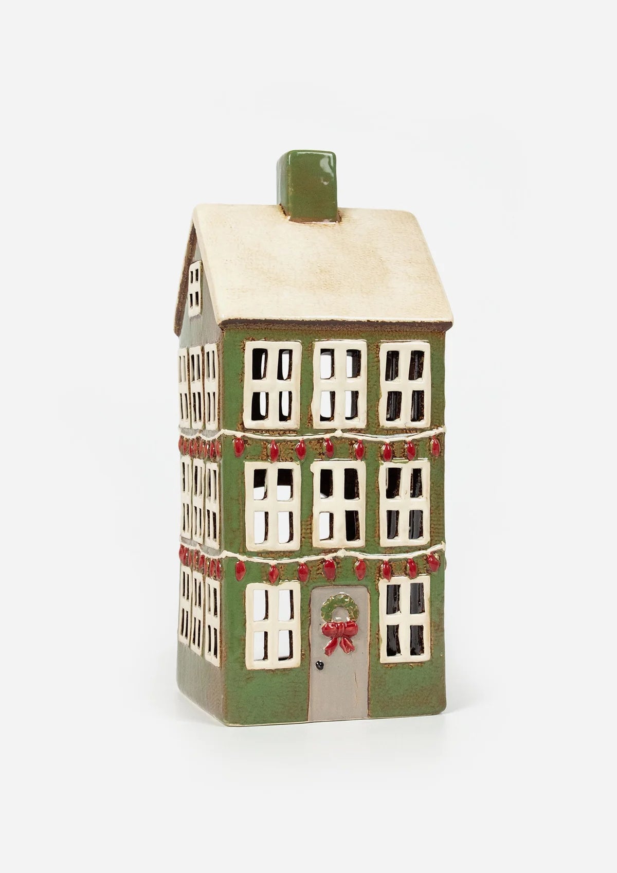 Alsace Tea Light Grande Chalet Christmas Green