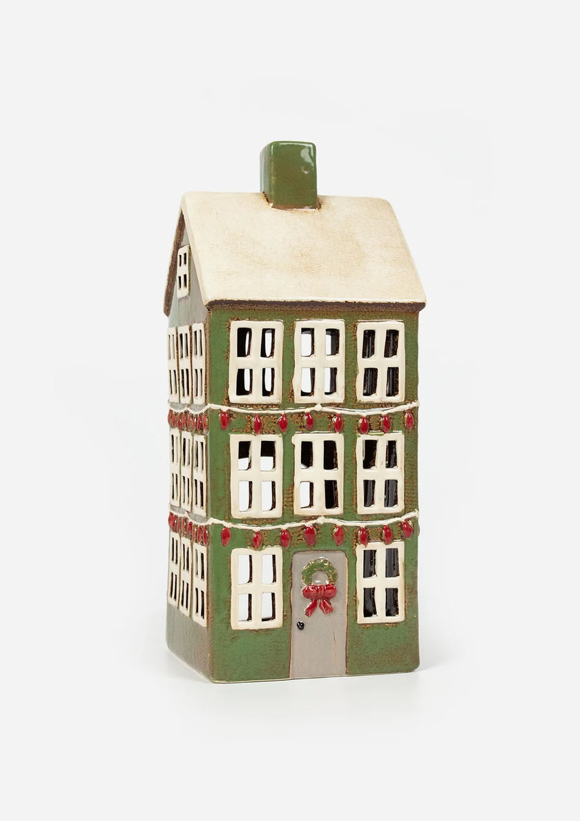 Alsace Tea Light Grande Chalet Christmas Green