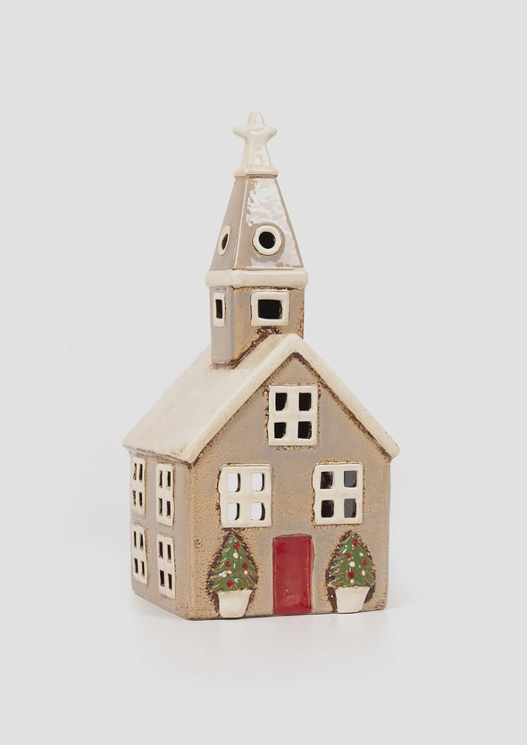 Alsace Tea Light Christmas Church Stone
