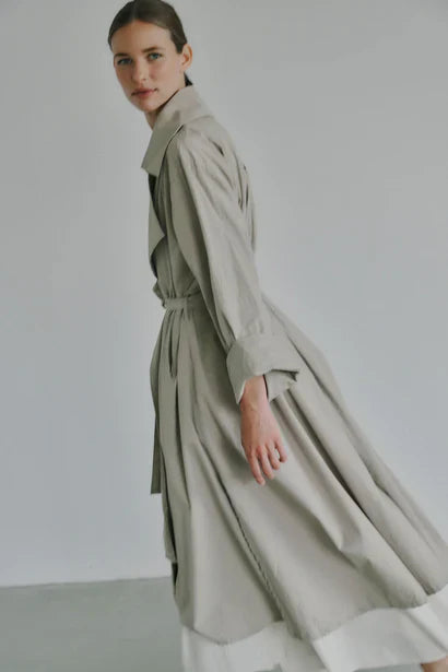 Irissa Trenchcoat Feather Grey - Anne-mi