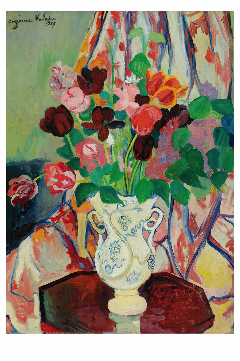 Bouquet On the Balcony Art Print by Lazybones