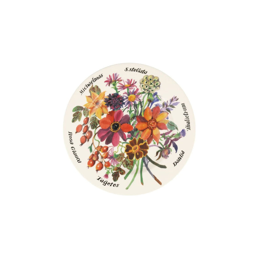 Emma Bridgewater Autumn Flowers 8 1/2 inch plate, handmade in Stoke-on-Trent, available in New Zealand