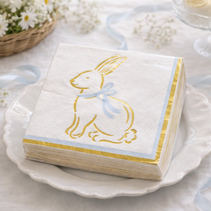 Gold Bunny Cocktail Napkins
