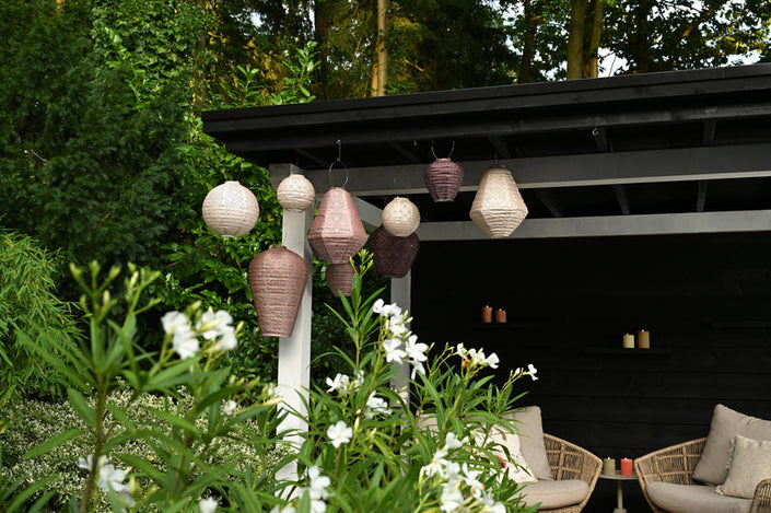 Lumiz Lantern Oval 40cm Plum Mosaic