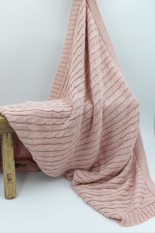 Cotton Cable Knit Baby Blanket