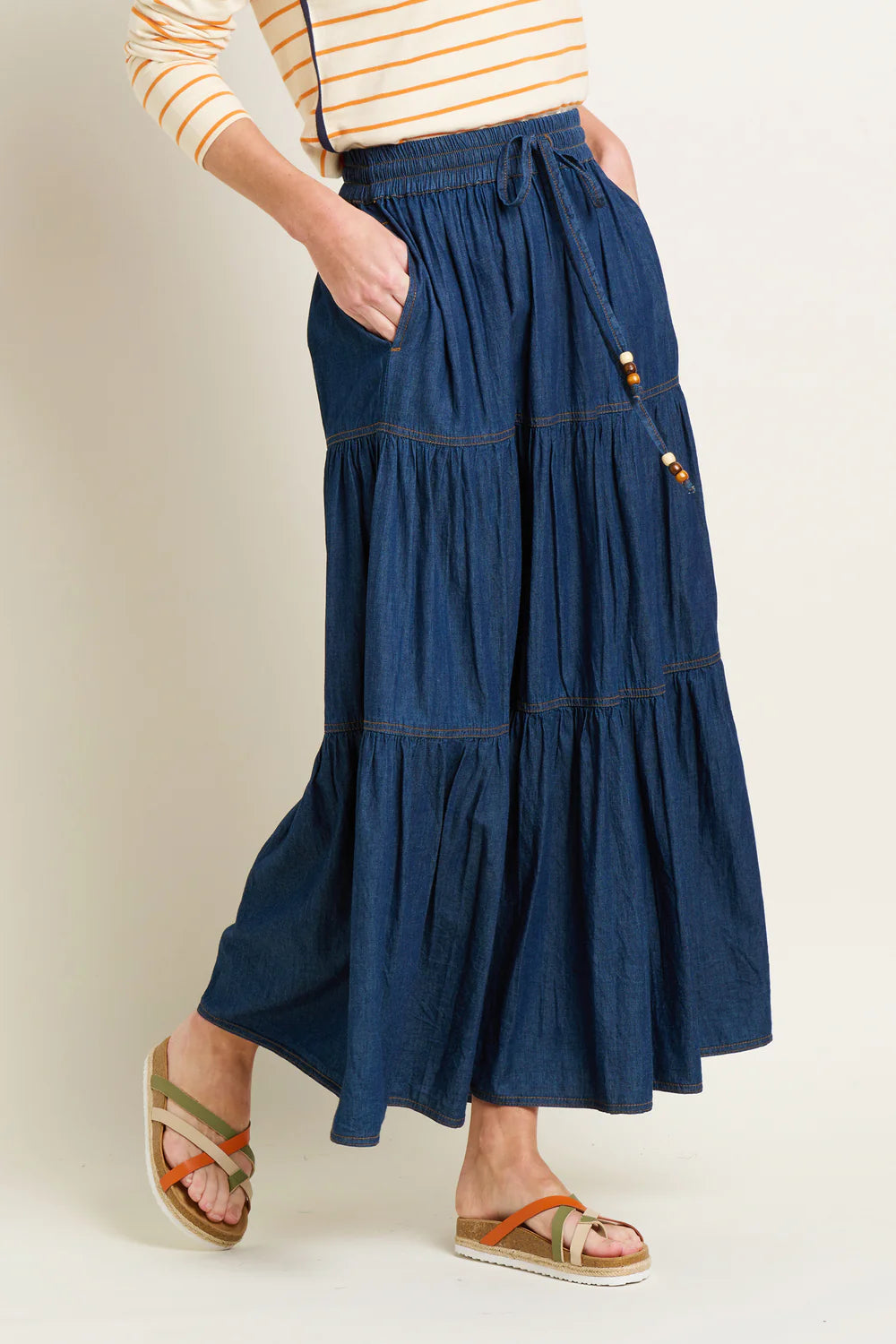 Brakeburn Denim Maxi Skirt