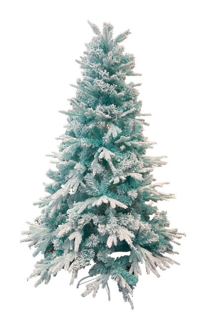 Aqua Flocked 210cm Christmas Tree