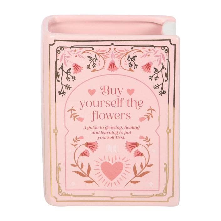 'Buy Yourself Flowers' Book Shaped Vase