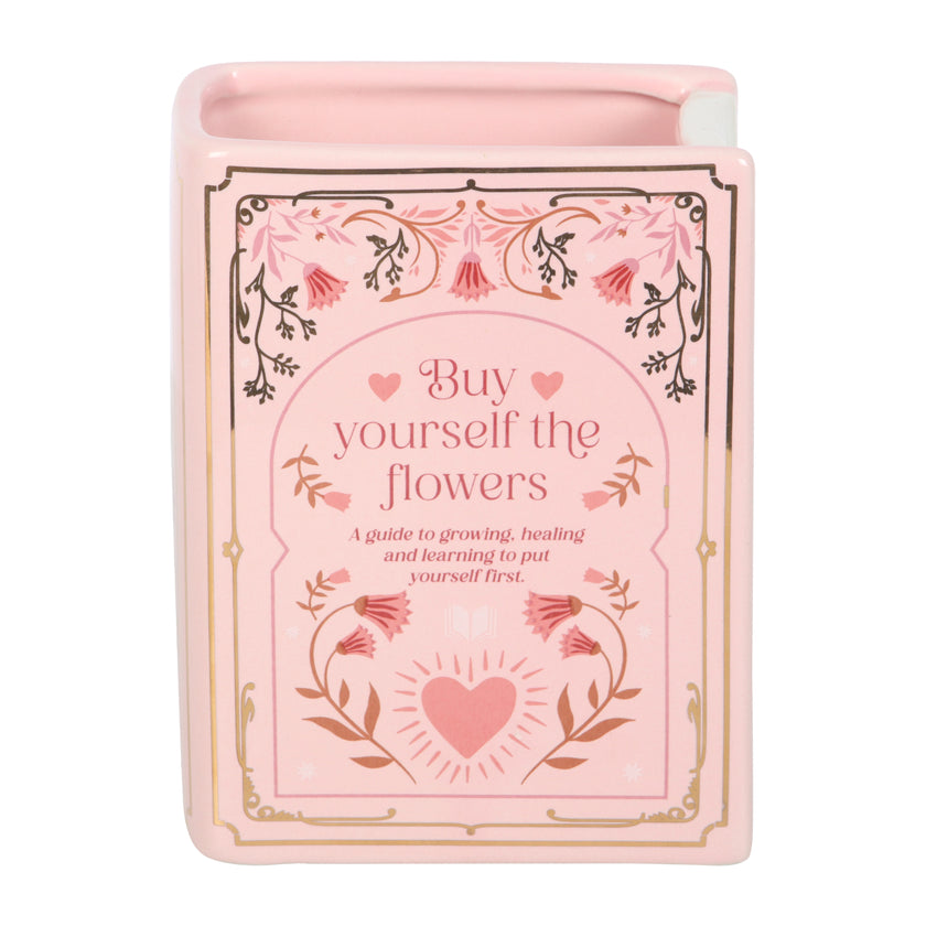 'Buy Yourself Flowers' Book Shaped Vase