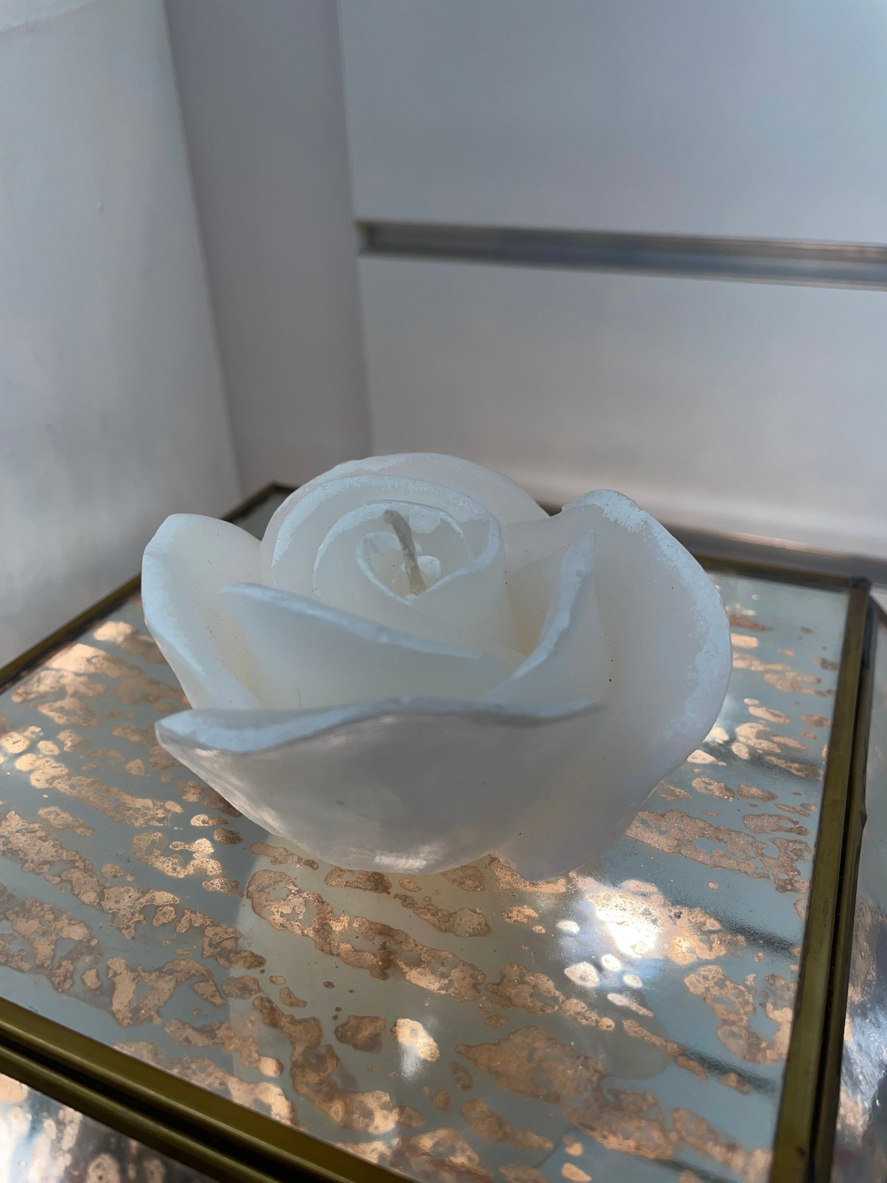 White Rose Candle