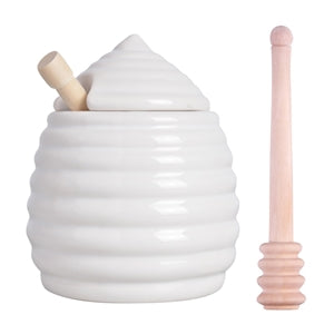 Honey Pot with Wooden Dipper