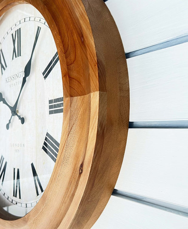 Dahlia Clock Wood Frame