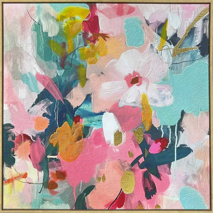 Summer Flowers Natural Canvas Artwork