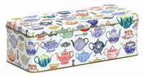 Teacups and Teapots Long Deep Rectangular Tin