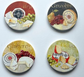 Cheese Selection Ceramic Coasters
