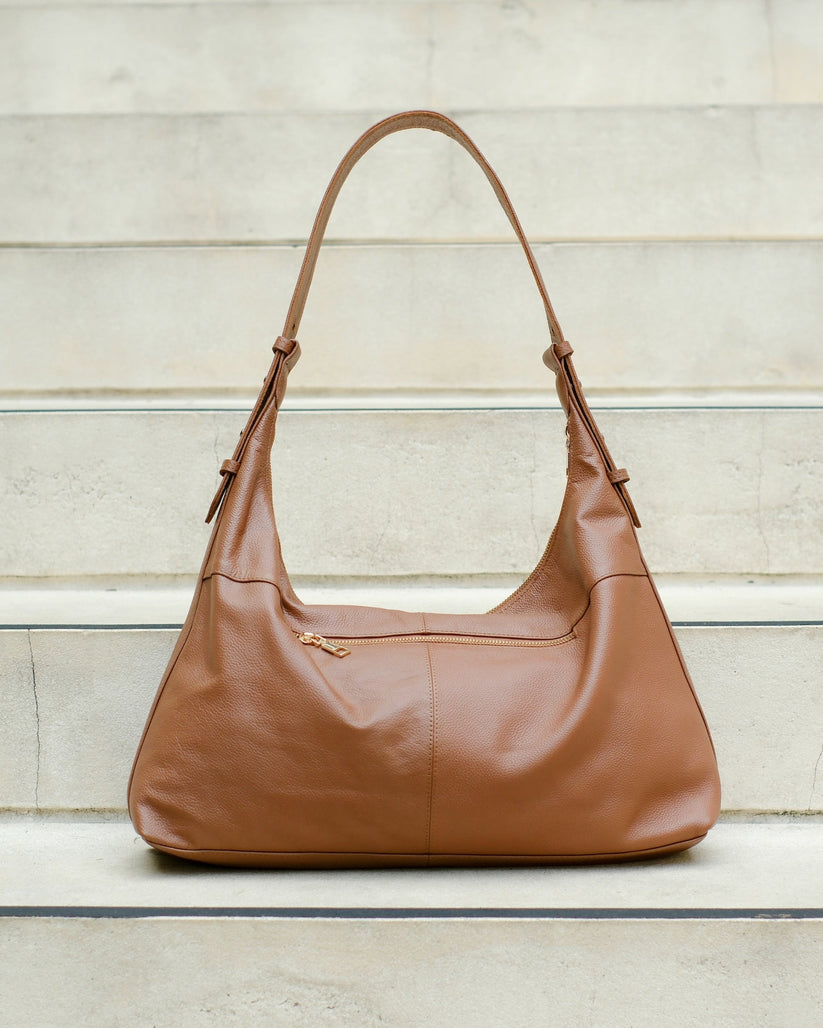 Pippa Delhi Hobo Leather Bag - Cinnamon