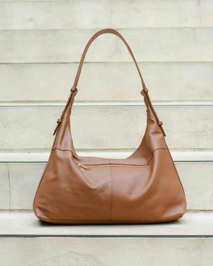 Pippa Delhi Hobo Leather Bag - Cinnamon