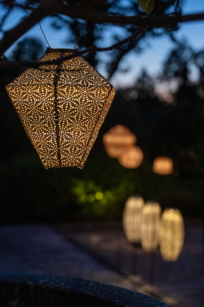 Lumiz Lantern  Diamond 28cm Gold Sashiko