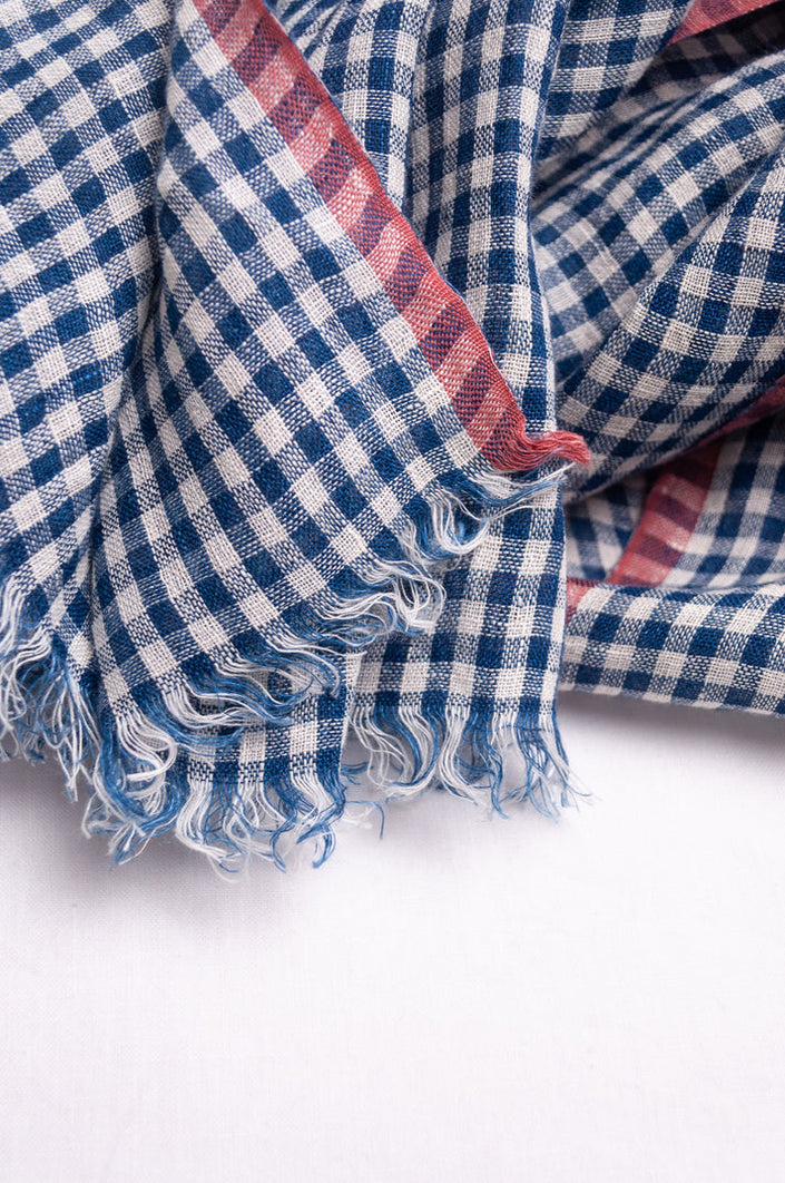 Linen Check Scarf-Various