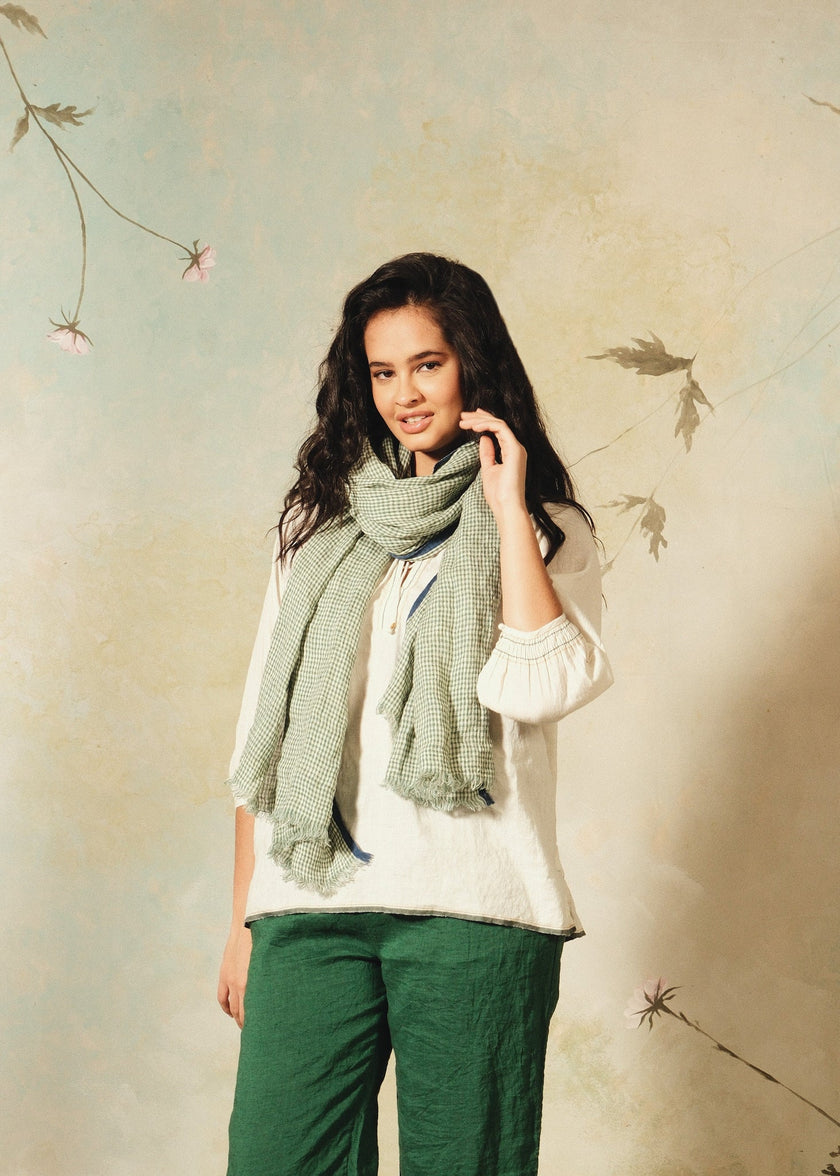 Linen Check Scarf-Various