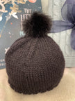 Black Woollen Baby Hat with Pompom