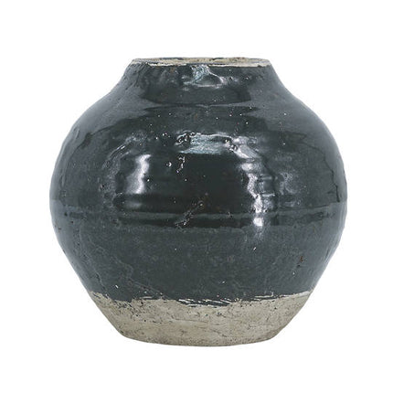 Amphora Round Vase Dark Green